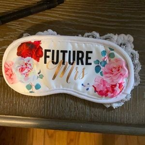 White Future Mrs eye mask with florals